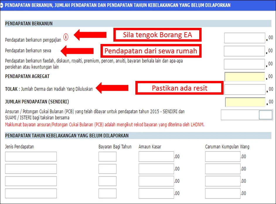 Langkah-langkah detail saat mengisi formulir