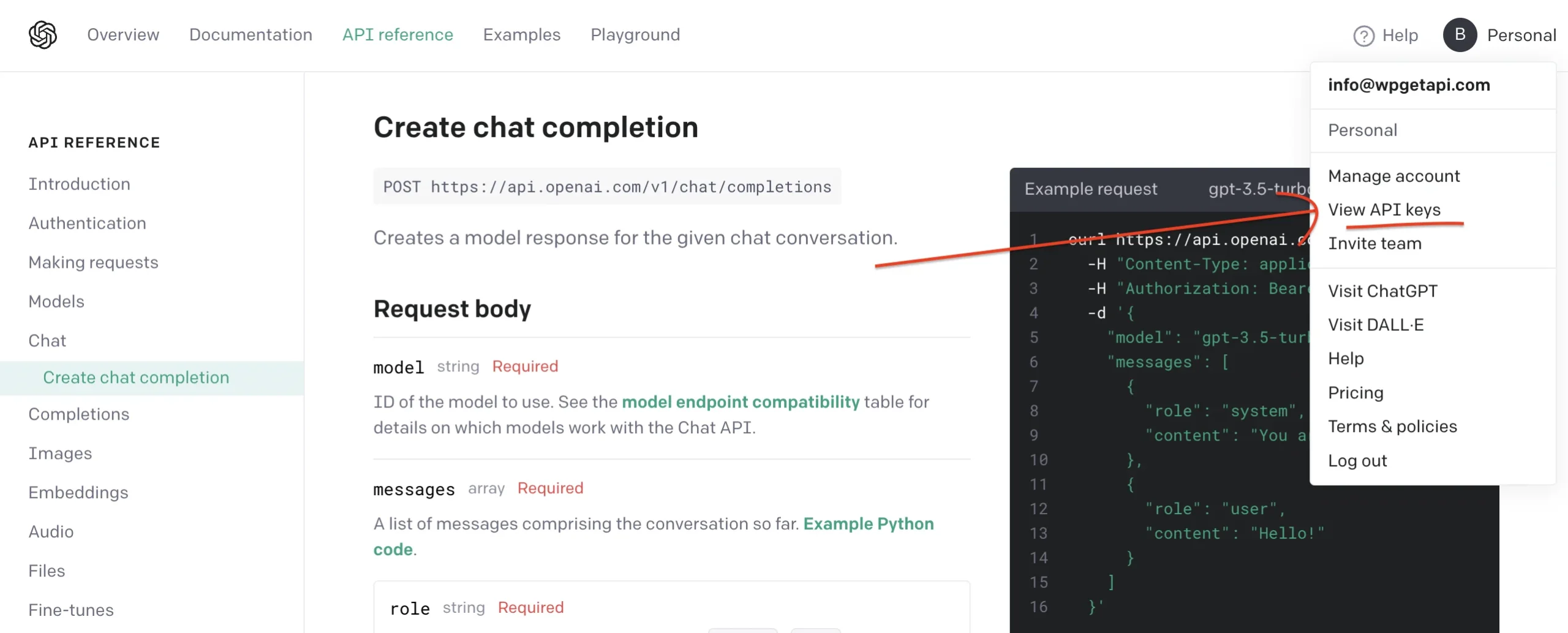 Langkah pertama: Menyiapkan API Key OpenAI untuk cara mengintegrasikan OpenAI dengan WordPress
